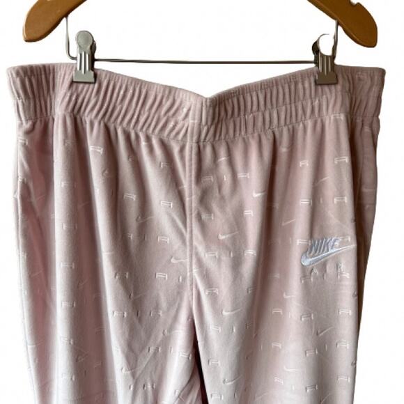 NWT Nike Air Women's Pink Velour Swoosh Logo Slim Fit Mid-Rise Pants. Size 1X. - Picture 6 of 11